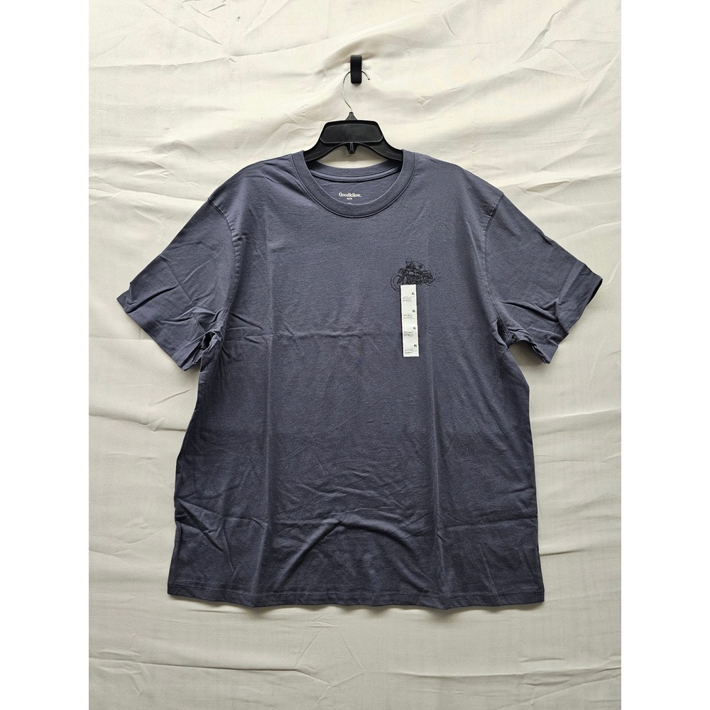 Goodfellow & Co Mens Salem Speedway Graphic Tee Blue Cotton Blend Casual Size XL
